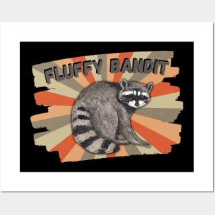 Racoon fluffy bandit Posters and Art